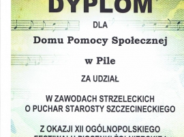 Dyplom za udział w zawodach strzeleckich
